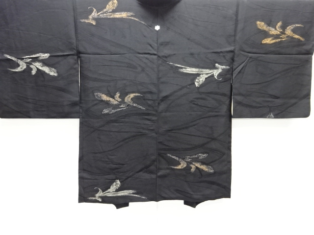 大正ロマン　抽象模様織り出し一つ紋羽織